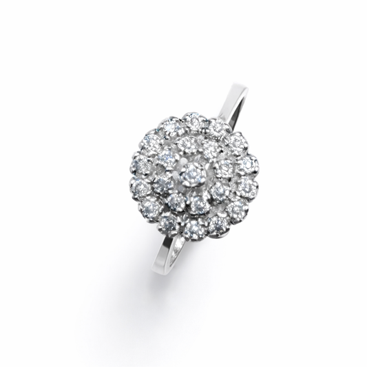 Dazzling Floral Cluster Ring