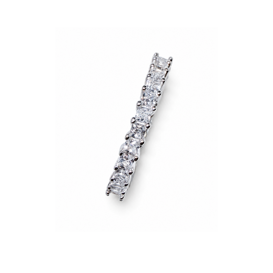 925 Silver Princess Cut 2mm Eternity Band