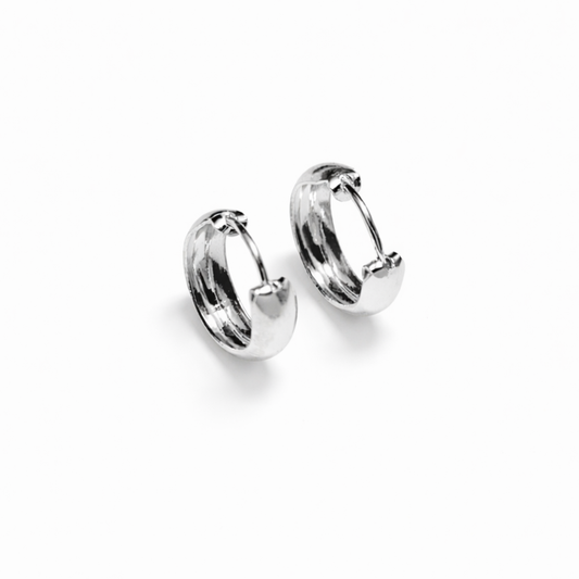Classic Silver Huggie Hoops