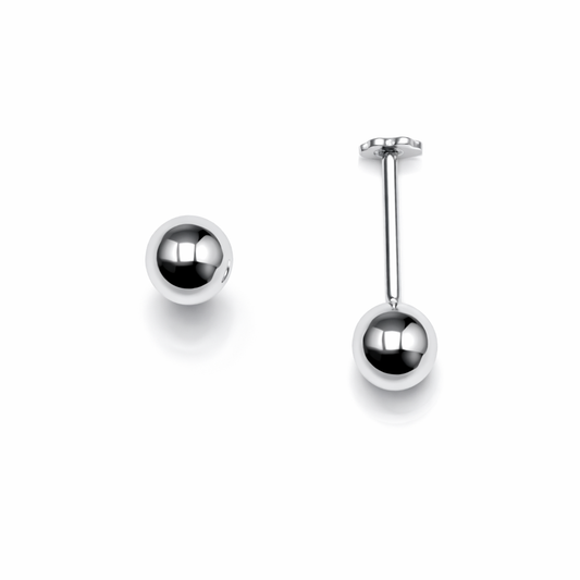 Ball Silver Ear Studs