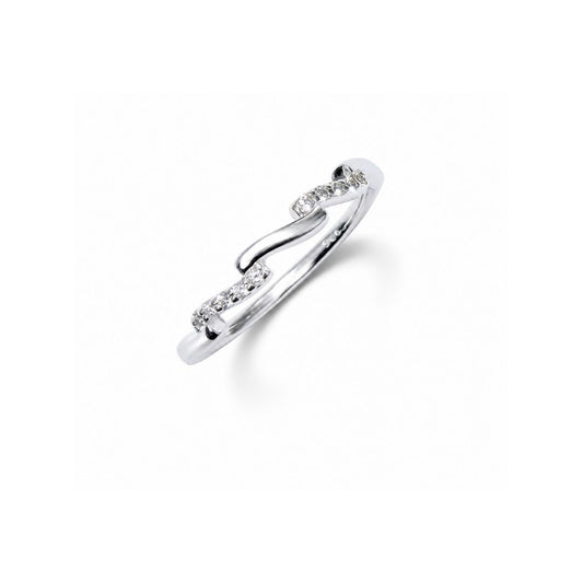 Wave Pave Silver Stacking Ring