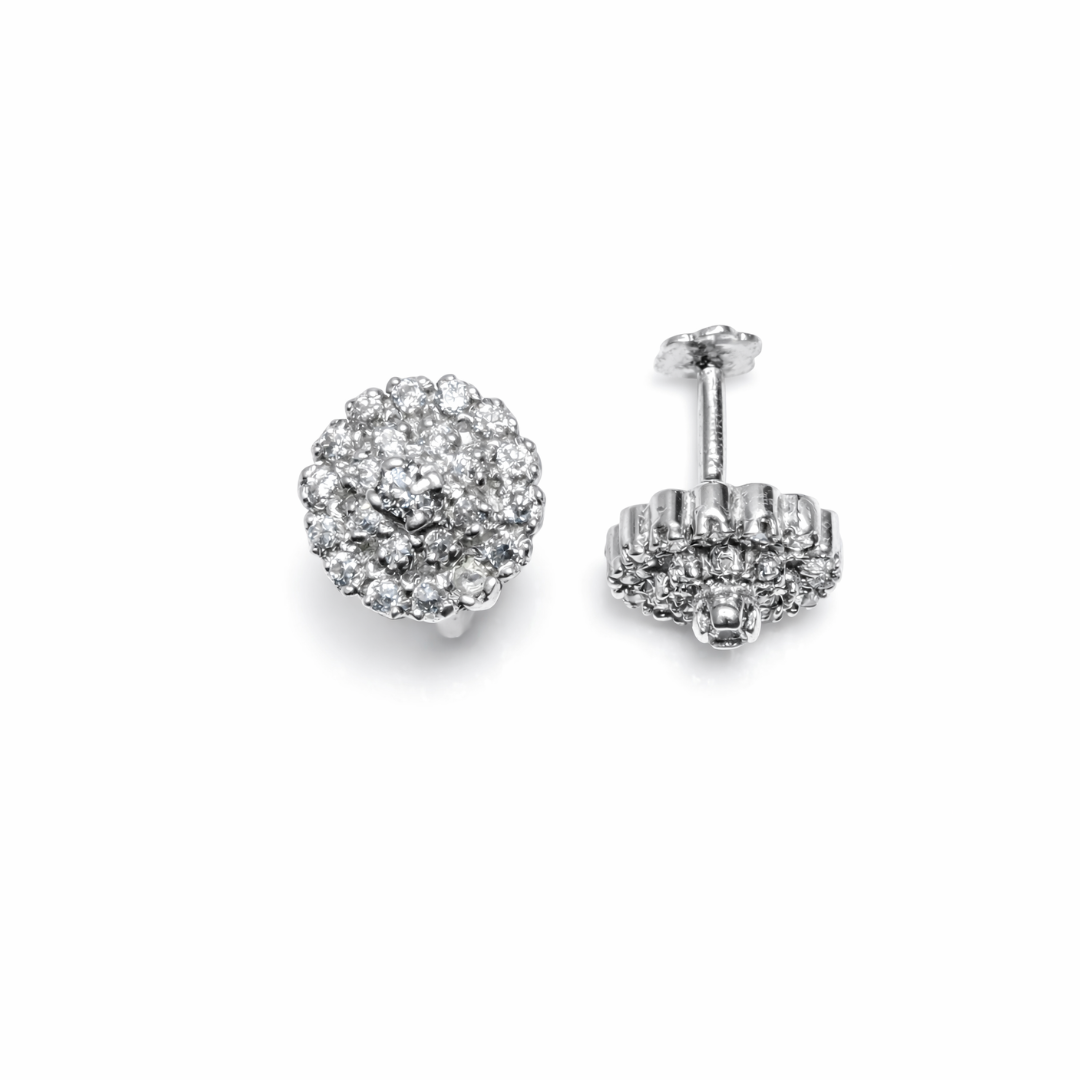 Daisy Silver Eartops