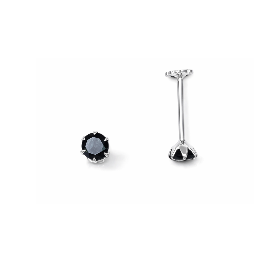 Round Silver Ear Studs