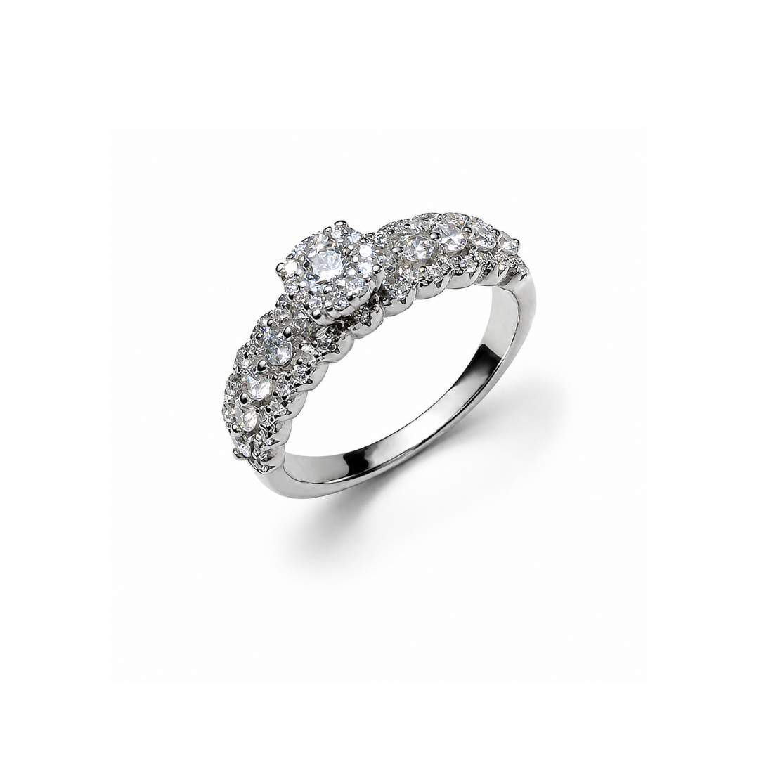 Solitaire Silver Anniversary Ring