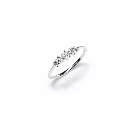 Wave Line Stacking Silver Ring