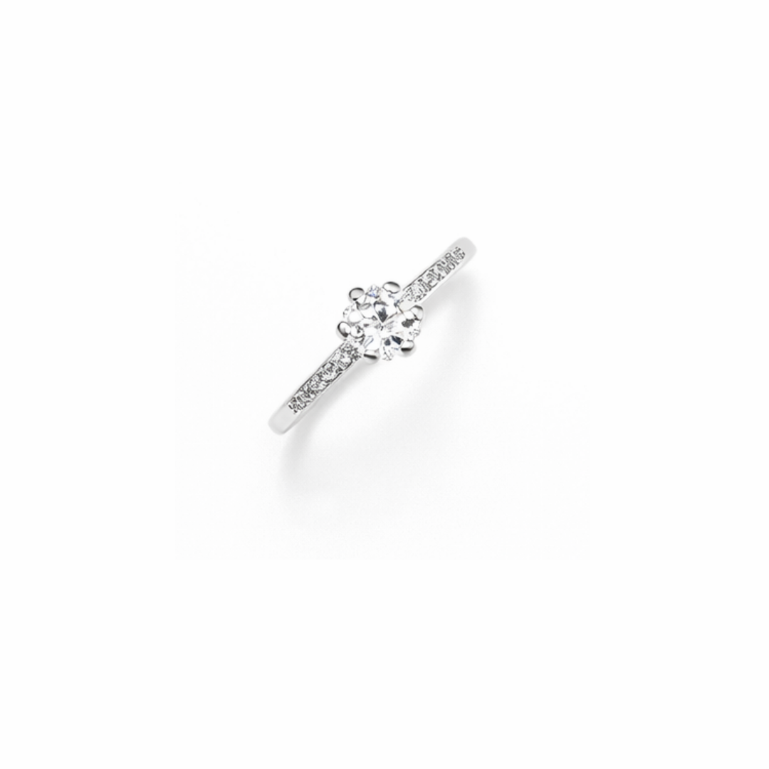 Round Cut Solitaire Silver Ring