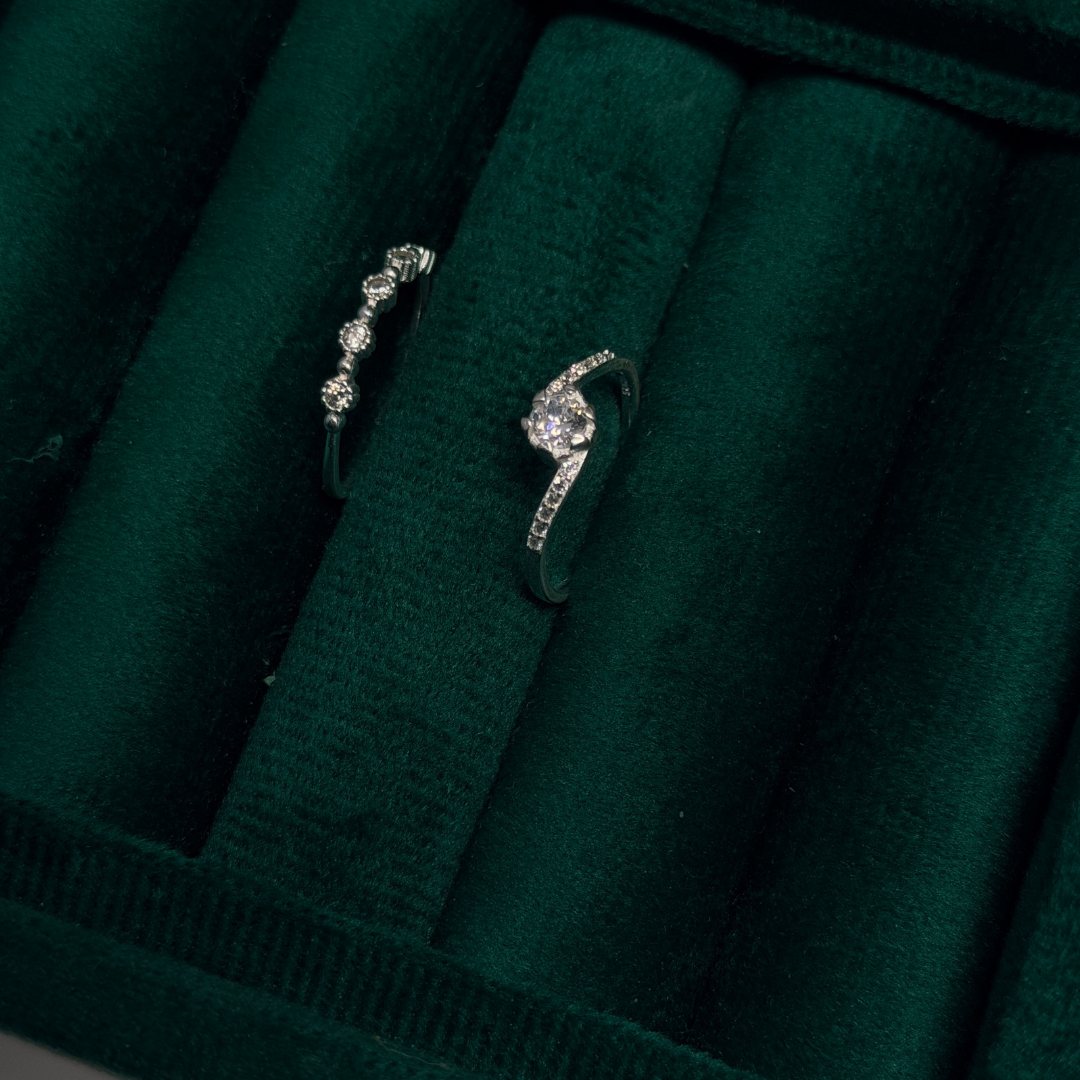 Twisted Silver Solitaire Ring