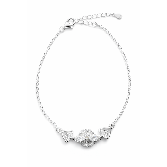 Circle Charm Silver Bracelet