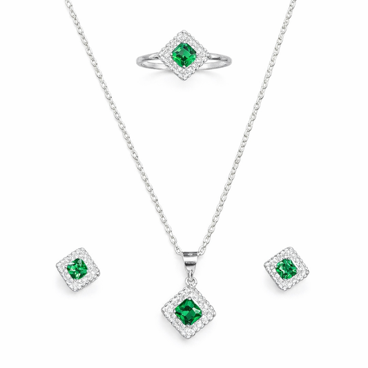 Curly Edge Silver Pendant Set