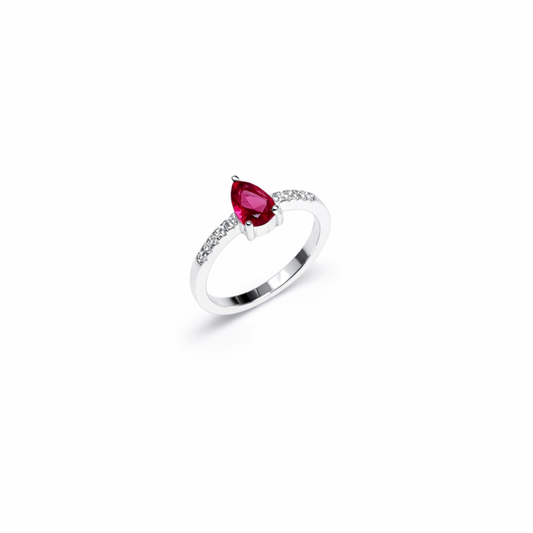Pear Shaped Solitaire Ring