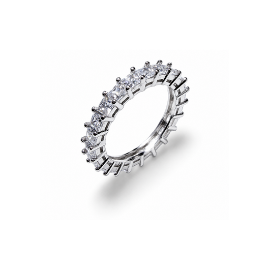 925 Silver Princess Cut 3mm Eternity Band