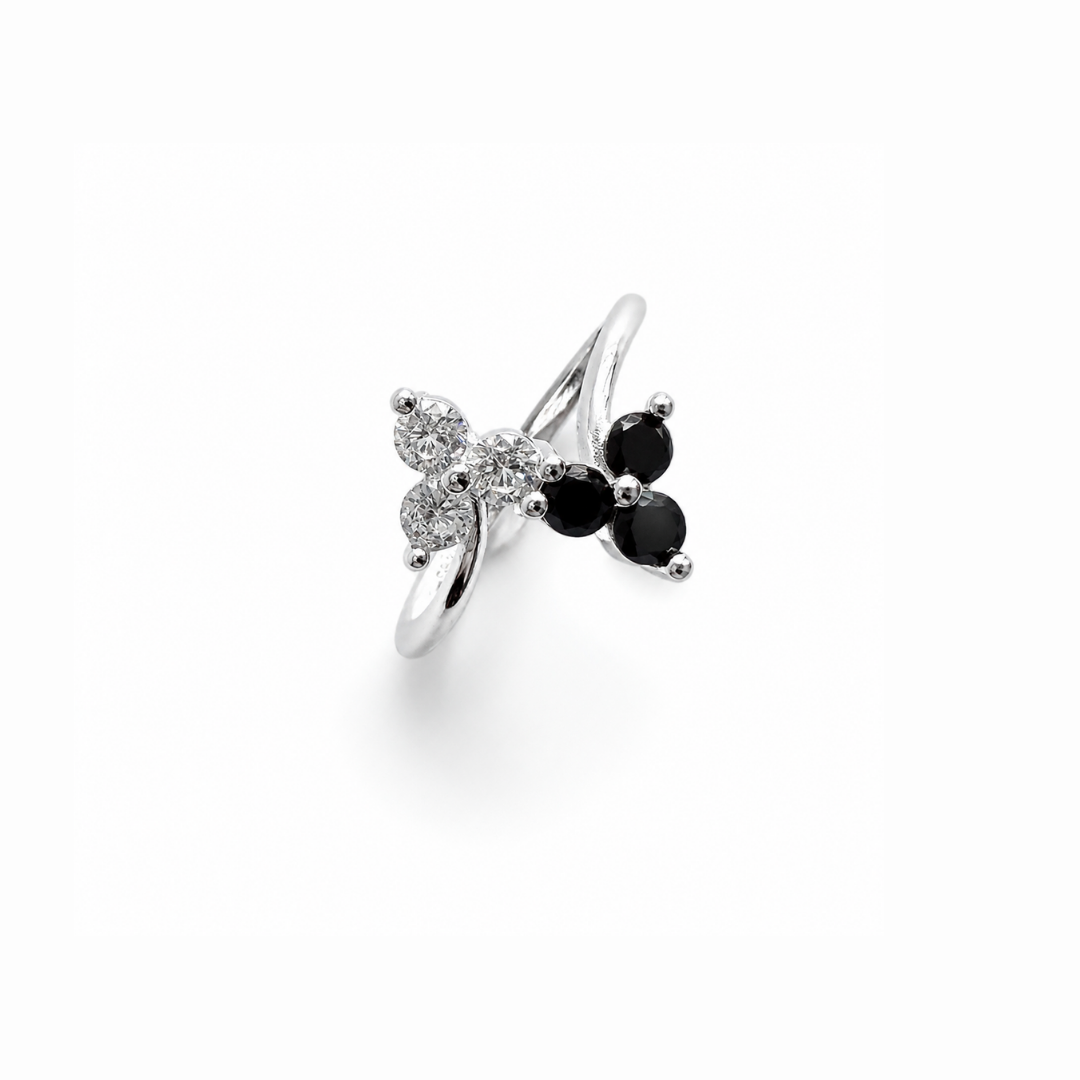 Double Leaf Silver Ring