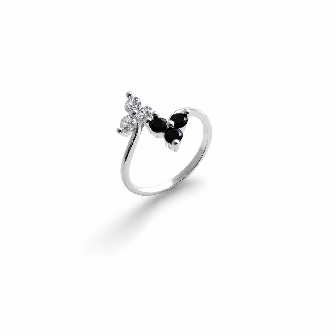 Double Leaf Silver Ring