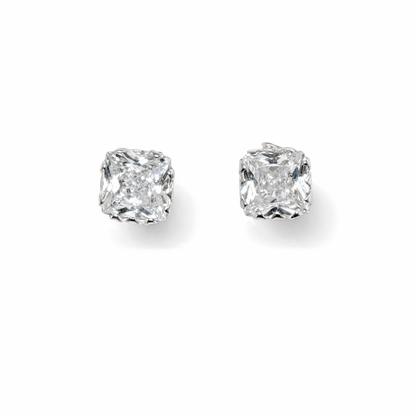 Square Silver Ear Studs