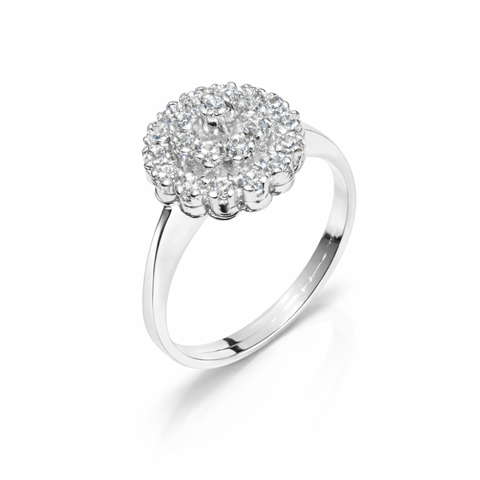 Dazzling Floral Cluster Ring