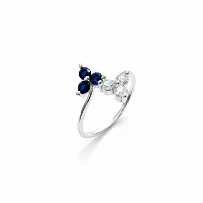 Double Leaf Silver Ring