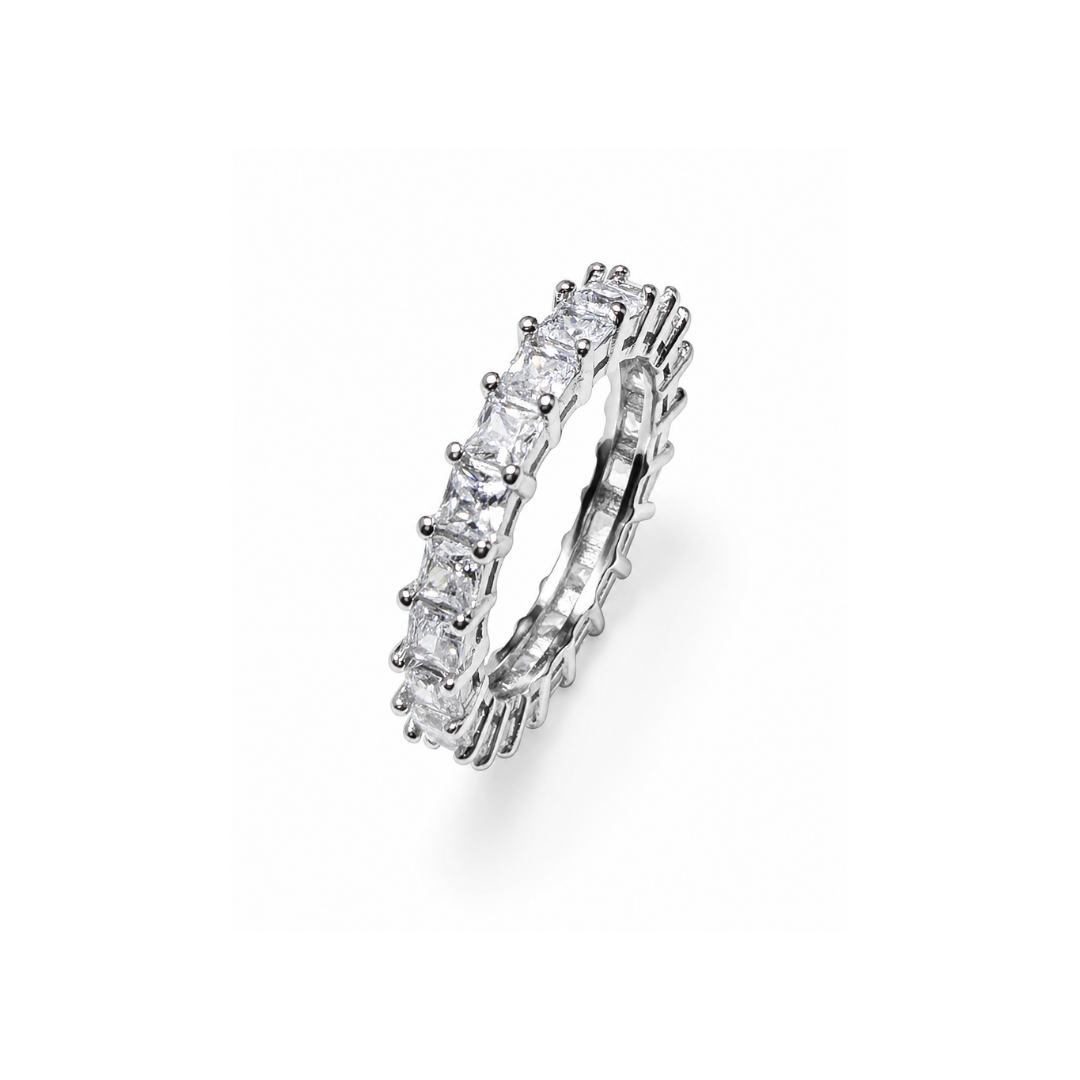 925 Silver Princess Cut 3mm Eternity Band