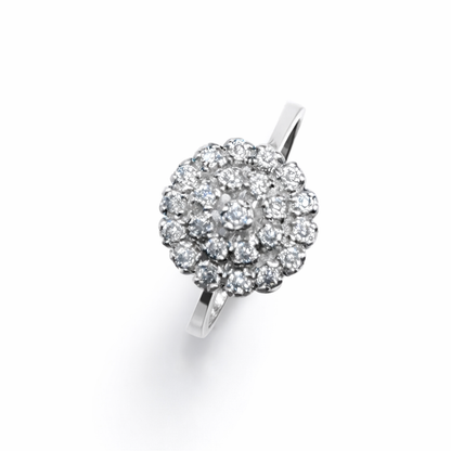 Dazzling Floral Cluster Ring
