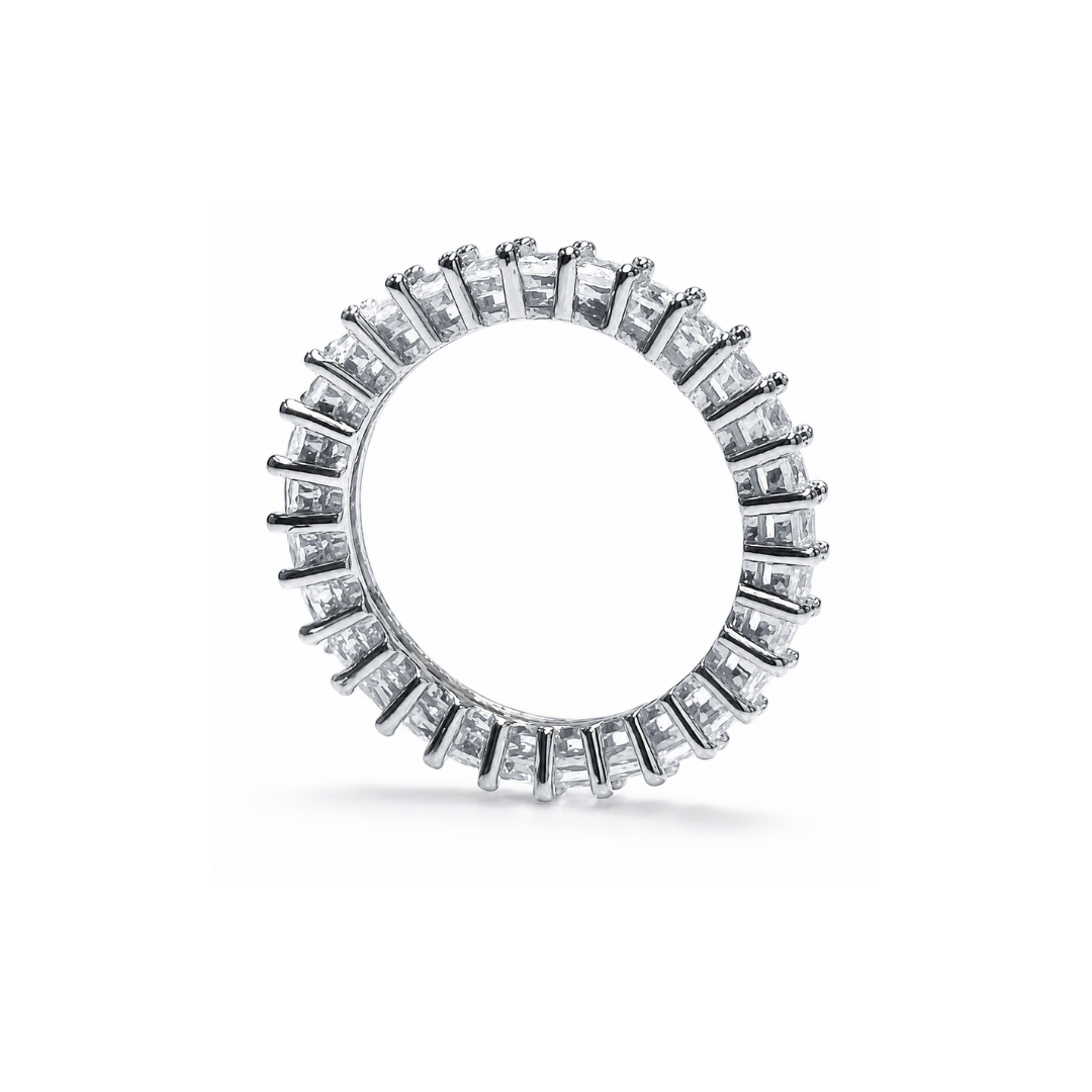 925 Silver Princess Cut 3mm Eternity Band