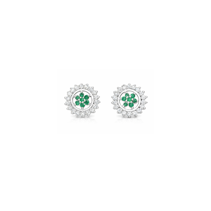 Floral Silver Eartops