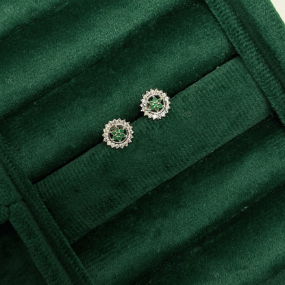 Floral Silver Eartops
