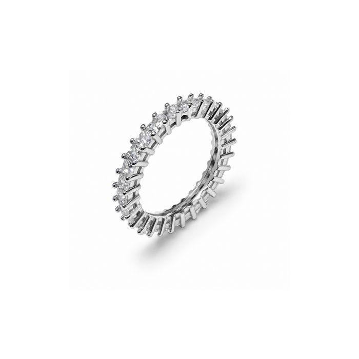 925 Silver Princess Cut 2mm Eternity Band