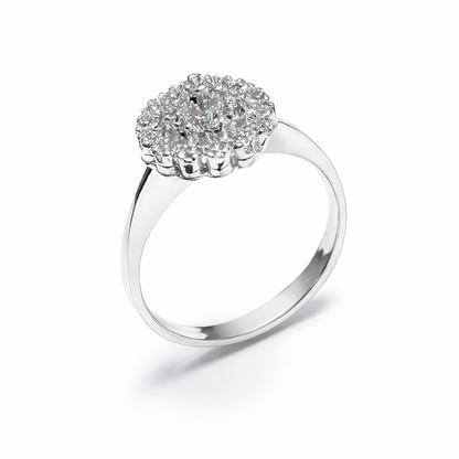 Dazzling Floral Cluster Ring