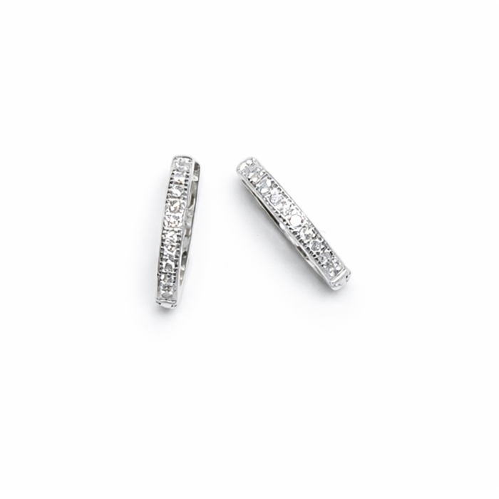 White Single Line Huggie Hoops