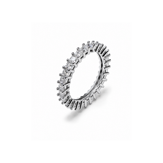 925 Silver Princess Cut 2mm Eternity Band