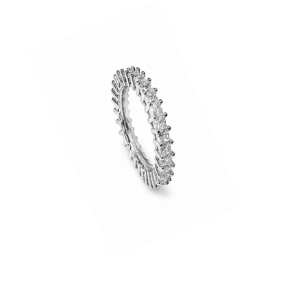 925 Silver Princess Cut 2mm Eternity Band