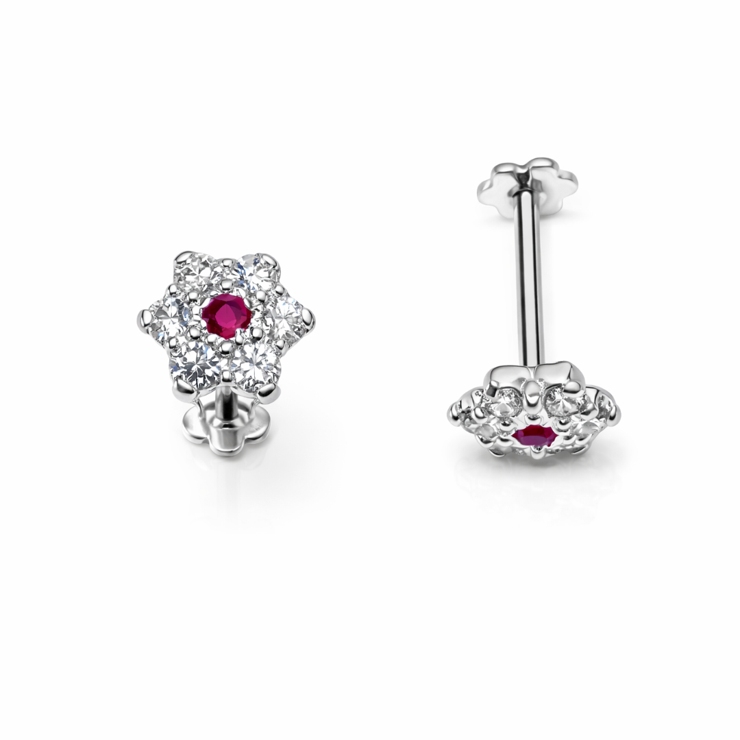 Seven Star Silver Ear Studs