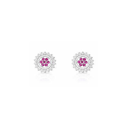 Floral Silver Eartops