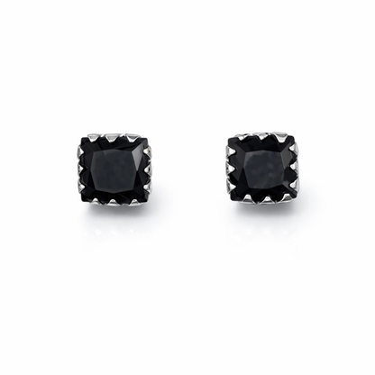 Square Silver Ear Studs