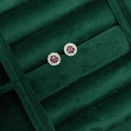 Floral Silver Eartops
