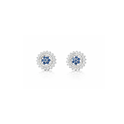 Floral Silver Eartops