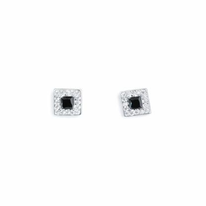 Square Stone Silver Pendant Set