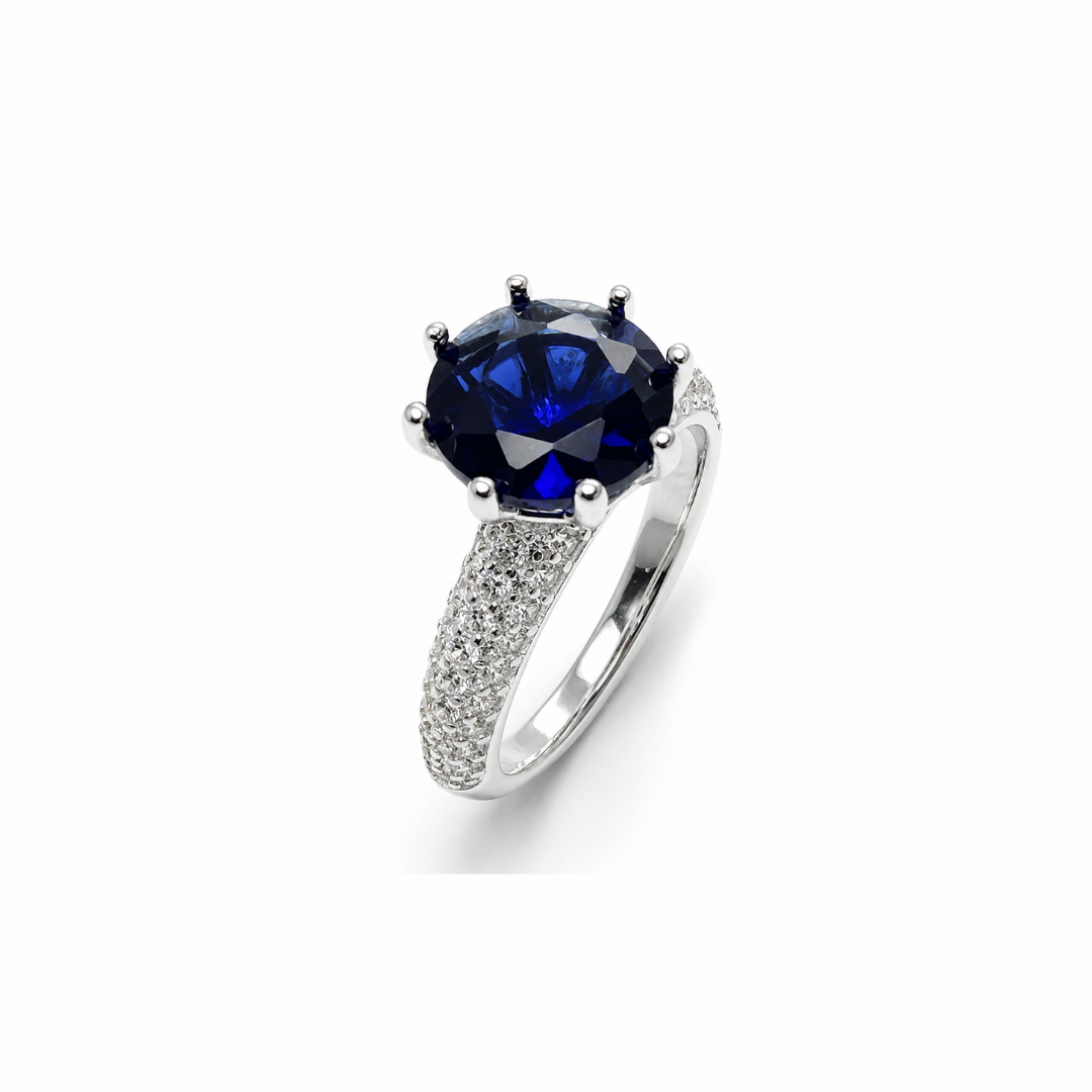 Round Simulated Silver Ring