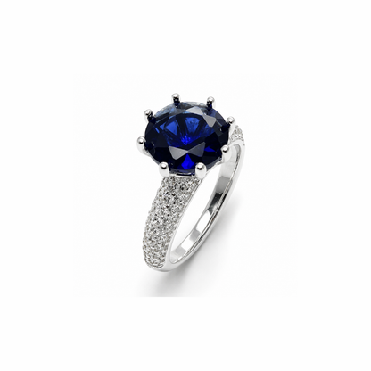 Round Simulated Silver Ring