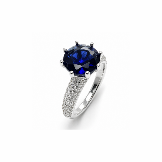 Round Simulated Silver Ring