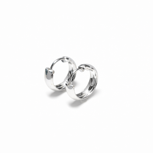 Classic Silver Huggie Hoops