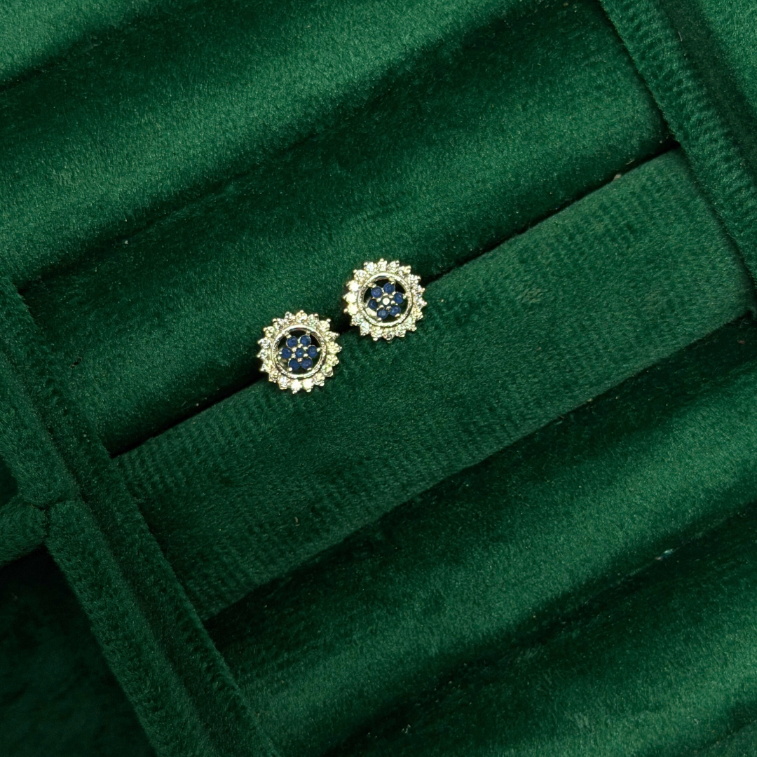 Floral Silver Eartops