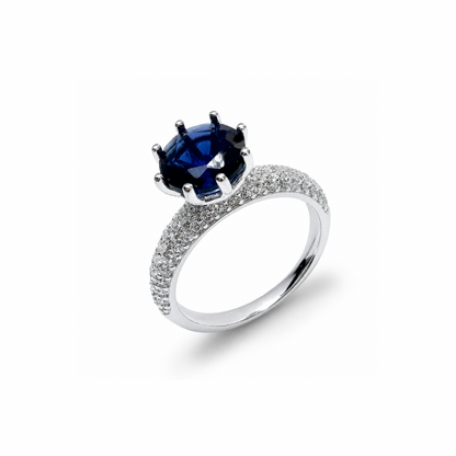 Round Simulated Silver Ring
