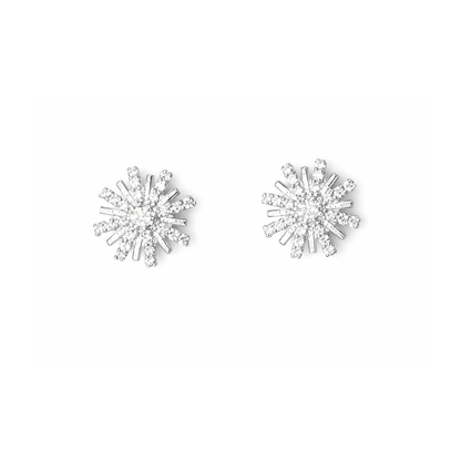 Starburst Sparkle Silver Eartops