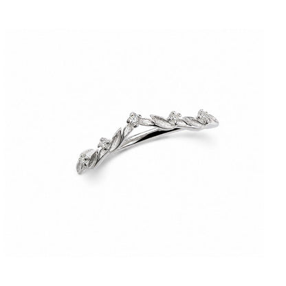 Filigree Leaf Silver Stacking Ring
