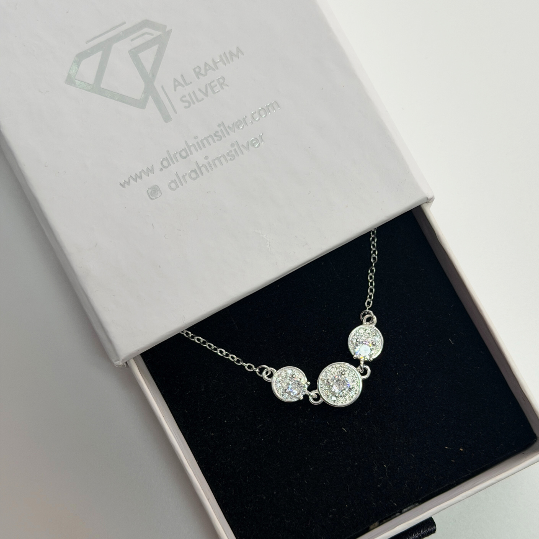 Round Cut Silver Bracelet