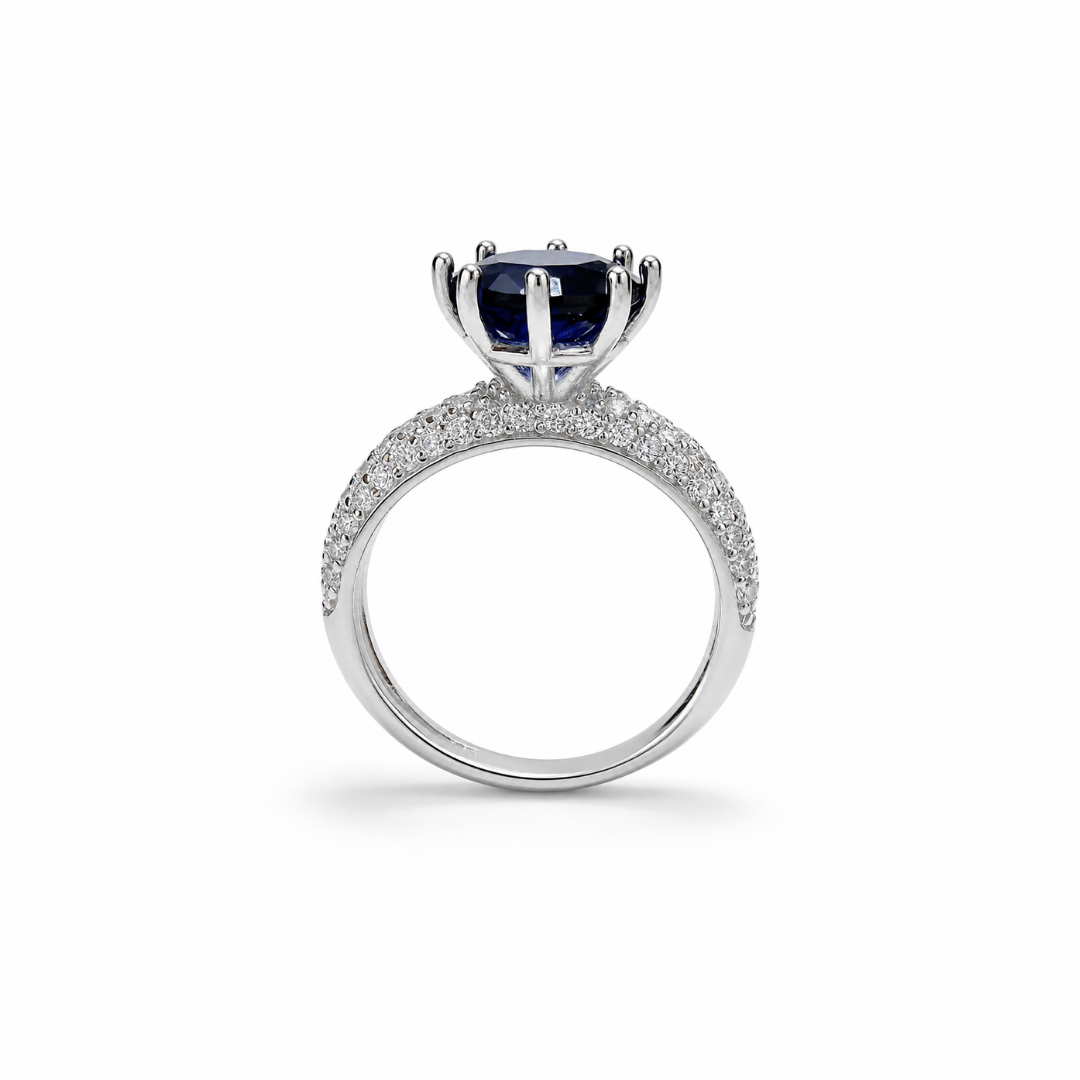 Round Simulated Silver Ring