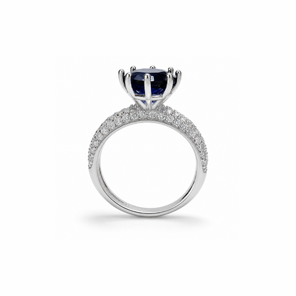 Round Simulated Silver Ring
