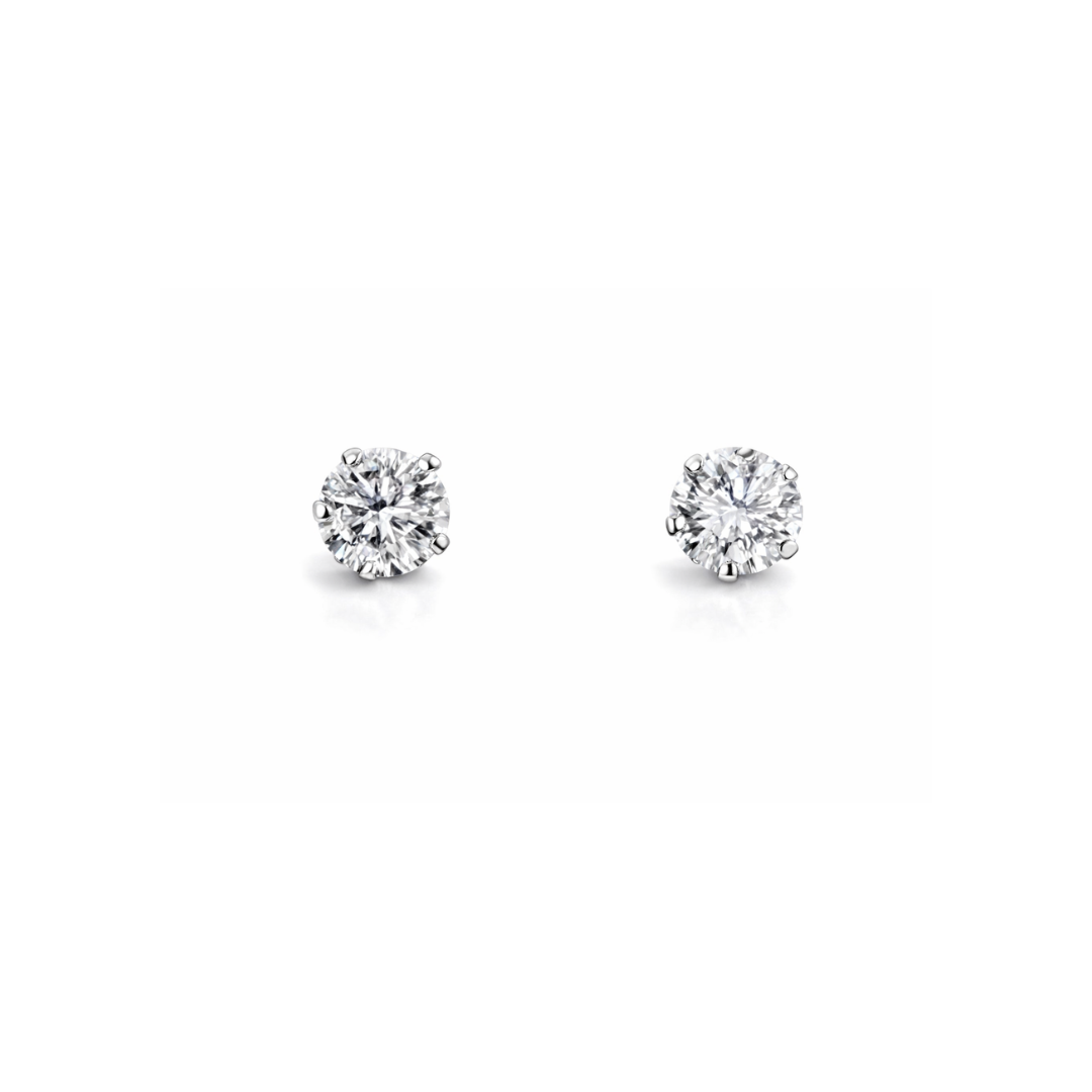 Round Silver Ear Studs