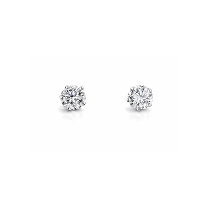 Round Silver Ear Studs
