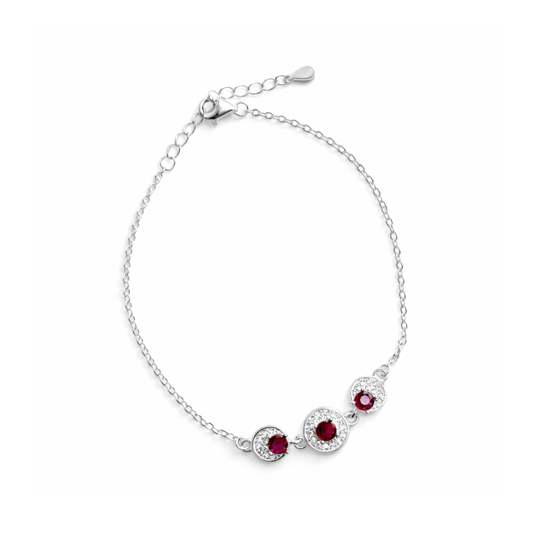 Round Cut Silver Bracelet
